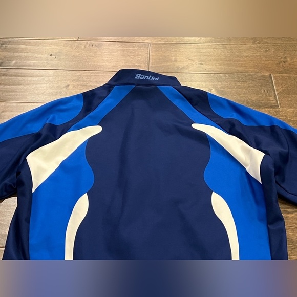SMS Santini Mens Blue White Full Zip Cycling Jersey Size 4XL 56. - Picture 3 of 10